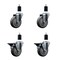 Service Caster 4'' Thermoplastic Rubber Wheel Swivel 1-1/2'' Expanding Stem Caster Set 2 Brakes, 4PK SCC-EX20S414-TPRB-2-PLB-2-112 - alternate 1